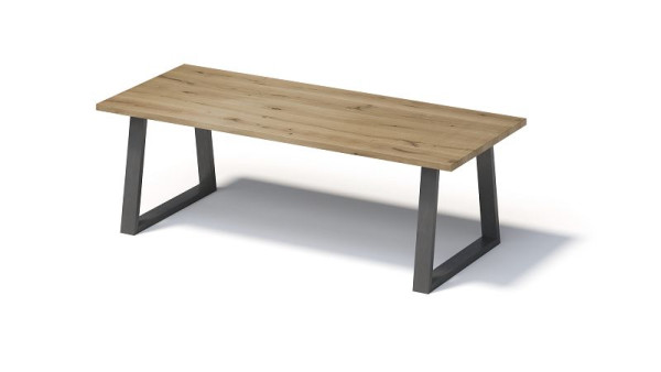 Bisley Fortis Table Regular, 2400 x 1000 mm, rechte rand, geolied oppervlak, T-frame, oppervlak: naturel / framekleur: blank staal, F2410TP303