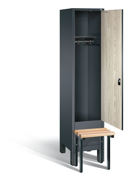 C+P Evolo kleerkast, H1850xB420xD815mm, kleur: antracietgrijs / Sen ash decor, 48030-12 S10098