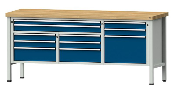 ANKE werkbanken kistwerkbank, model 283 V, 2000 x 700 x 900 mm, RAL 7035/5010, BMP 50 mm, 304.551