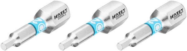 Hazet bit, massief zeskant 6,3 (1/4 inch), binnenzeskant profiel, 2 mm, aantal gereedschappen: 3, 2204N-2/3
