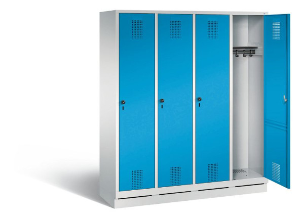 C+P garderobe Evolo, H1800xW1590xD500mm, kleur: lichtgrijs / lichtblauw, 48020-42 S10047