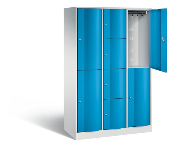 C+P combinatie lockerkast Resisto, H1950xB1148xD540mm, kleur: lichtgrijs/lichtblauw, 8070-3722 S10025