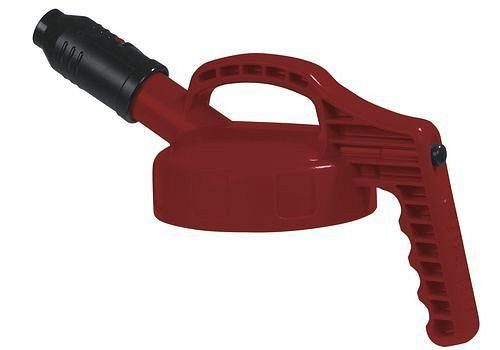 DENIOS functioneel deksel voor vloeistofcontainers, met korte tuit, rood, 137-451