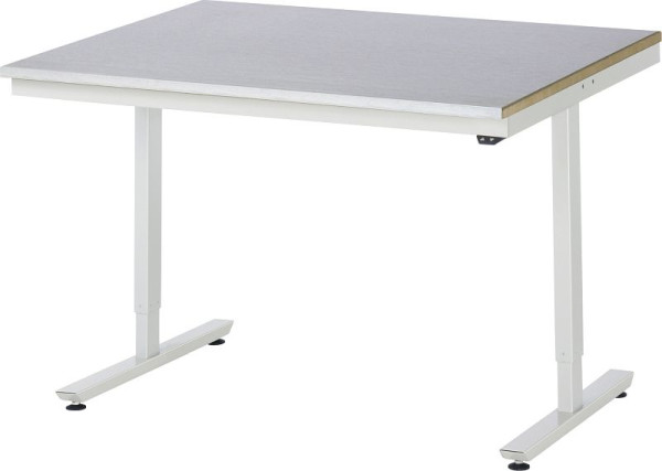 RAU werktafel serie adlatus 150 (elektrisch in hoogte verstelbaar), werkblad met plaatstalen bekleding, 1250x720-1120x1000 mm, 08-AT-125-100-S