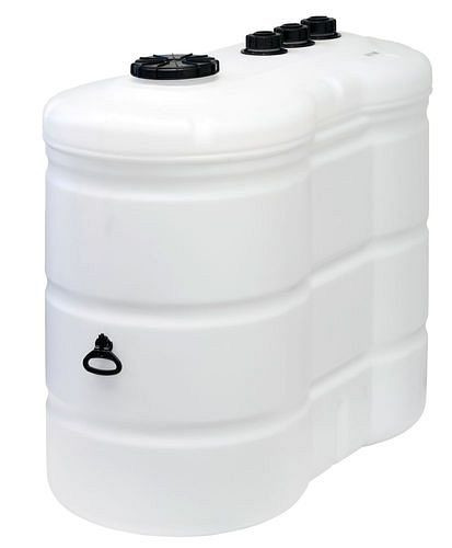 DENIOS dubbelwandige kunststof tank, 1100 liter, niveau-indicator, handgat 240 mm, 285-981