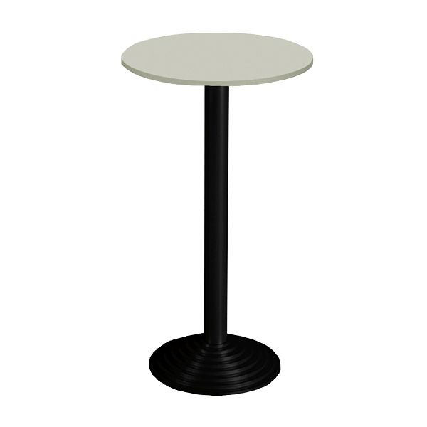 Bisley MULTI Desking bartafel, rond, 1 plaat, zwart, 38 mm, decor G grijs, H 740 x D 600 mm, SR106G333
