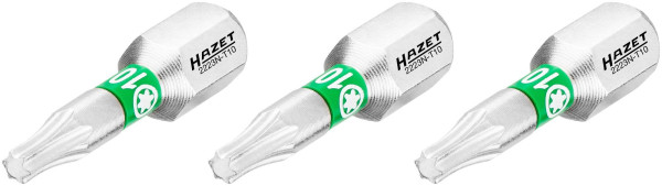 Hazet bit, massieve zeskant 6,3 (1/4 inch), binnen TORX® profiel, T10, aantal gereedschappen: 3, sleutelmaat: T10, 2223N-T10/3