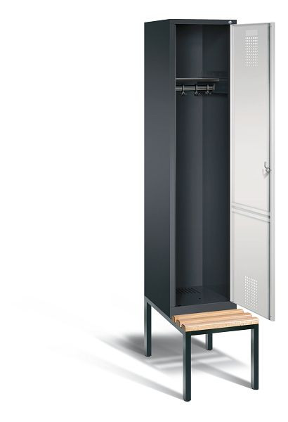 C+P garderobe Evolo, H2090xW420xD815mm, kleur: zwartgrijs / lichtgrijs, 48050-12 S10049
