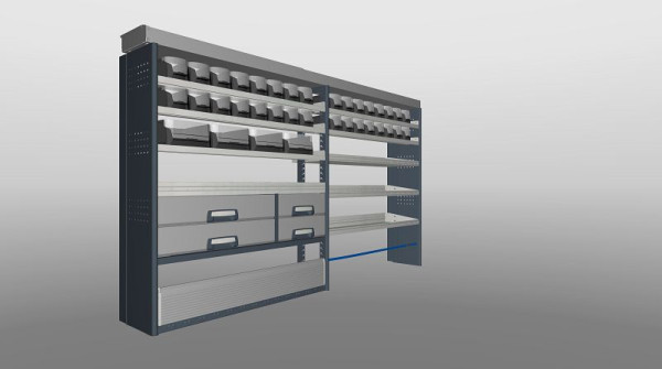 Plastipol-Scheu Profi-Line module voertuiginterieuroplossing 1710 x 2855 x 300/410 mm, PL 709