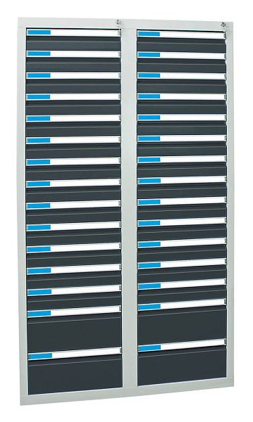 stumpf ladekast serie ESTA, RAL 7035/7016, 30 laden (26x100, 4x200 mm), 7604671