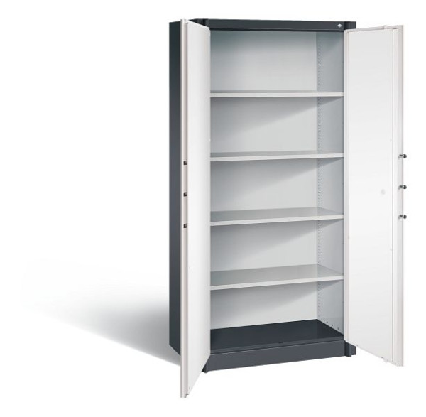 C+P brandbeveiligingskast Certos, H1950xW930xD500mm, kleur: zwartgrijs / verkeerswit, dagschoot, 5 OH, 1170-00 S11207