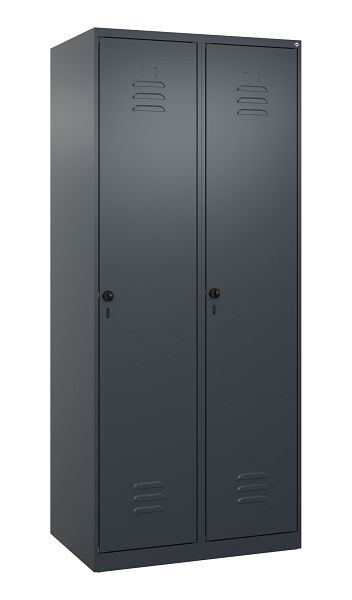 C+P luierkluis Classic PLUS met middenwand, 2 vakken, 1850x800x500mm, 7016/7016, veiligheidsdraaigrendel, 080000-22F S10018