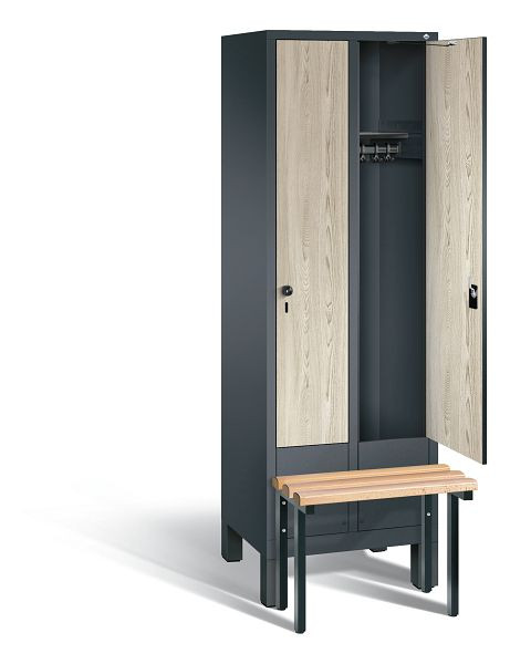 C+P Evolo kleerkast, H1850xB610xD815mm, kleur: antracietgrijs / Sen ash decor, 48030-20 S10141