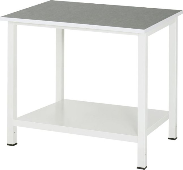 RAU werktafel serie 900, B1000xD800xH825mm, blad met universeel/linoleum bekleding, met plank onder, 650mm diep, 03-900-6-L25-10.12