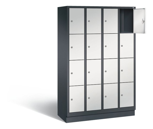 C+P lockerkast Evolo, H1800xB1190xD500mm, kleur: zwartgrijs/lichtgrijs, 48020-404 S10012