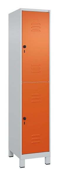 C+P Doppelstöckiger Spind Classic PLUS, Füße, 1950x400x500mm, 7035/2004, 080310-12 S10073