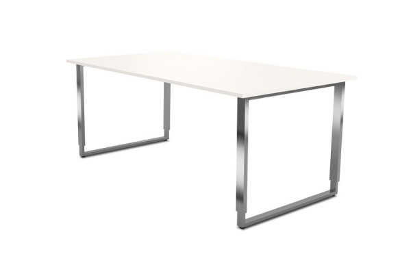 Kerkmann in hoogte verstelbaar bureau met ijzeren frame, Aveto, B 1800 x D 800 x H 680-820 mm, wit, 114514.1
