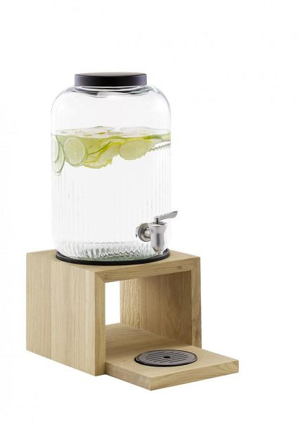 APS drankdispenser -VALO- 21 x 21 cm, hoogte: 46,5 cm, glazen container, 7 liter, 14015