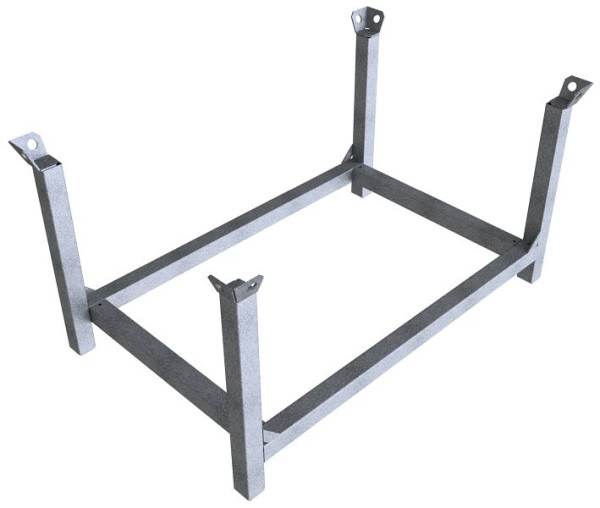 Schake stapelpallet met kraanogen, vulmaat: 0,5 mx 1,23 mx 0,70 m, staalconstructie van 60x 60 mm, vierkante buis, uitvoering: verzinkt, 50114-50