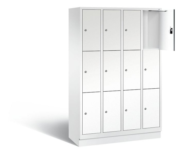 C+P lockerkast Evolo, H1800xB1190xD500mm, kleur: verkeerswit / decor wit, 48020-403 S10254