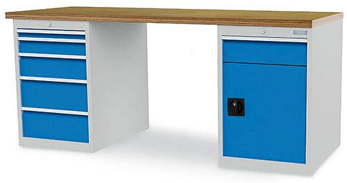 Bedrunka + Hirth rij werkbank R 18-24, 2x50 VA, 4x150VA, lade volledig uittrekbaar 100%, 2000 x 750 x 859 mm, 03.20.580.7V
