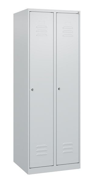 C+P luierkluis Classic PLUS met middenwand, 2 vakken, 1700x600x500mm, 7035/7035, cilindersloten, 0800007-20F S10021