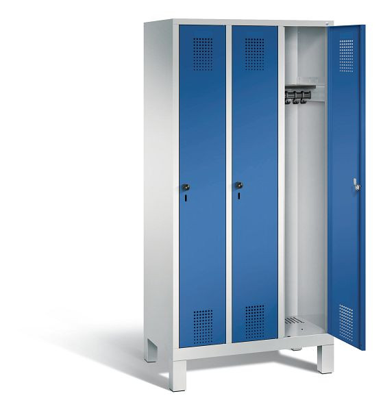 C+P garderobe Evolo, H1850xB900xD500mm, kleur: lichtgrijs / gentiaanblauw, 48010-30 S10012