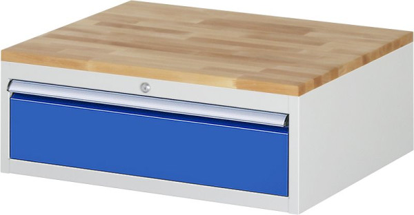 RAU ladekast serie 7000, B770 x D650 x H285mm, 1 x lade maat XL 1xH180 mm, massief beuken werkblad, dikte 25 mm, 03-XL1.0A-B.11