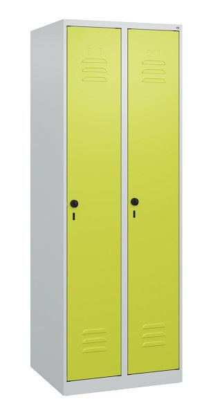 C+P luierkluis Classic PLUS met middenwand, 2 vakken, 1700x600x500mm, 7035/0024, veiligheidsdraaigrendel, 0800007-20F S10009