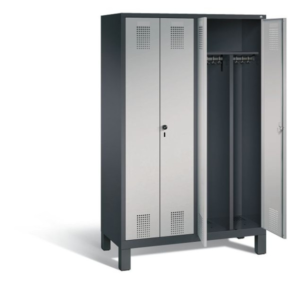 C+P zwart wit kastje Evolo, H1850xW1190xD500mm, kleur: zwart-grijs/wit aluminium, 48012-40 S10158