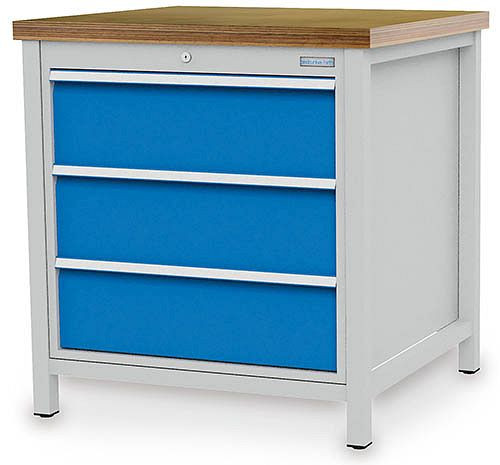 Bedrunka + Hirth box werkbank serie 810 R24-24, 3x 200 mm, volledig uittrekbare lades, 810 x 750 x 859 mm, 03.075.10V