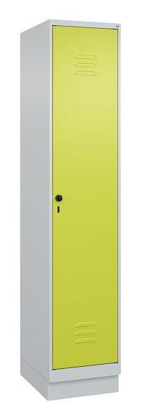 C+P kleedkamerkast Classic PLUS met middenwand, bodem, 1950x400x500mm, 7035/0024, veiligheidsdraaigrendel, 080020-12F S10010