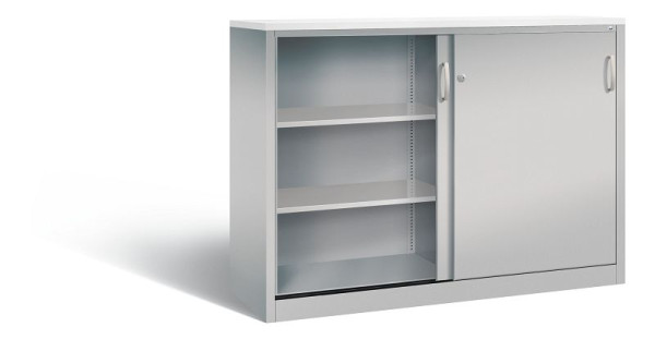 C+P dressoir met schuifdeuren Acurado, H1200xB1600xD500mm, kleur: wit aluminium, beugelgreep, 3 niveaus, 2157-1200 S10282