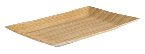 APS dienblad -BAMBOE-, 34,5 x 21,5 cm, hoogte: 3 cm, melamine, binnenkant: bamboelook, buitenkant: wit, 84808