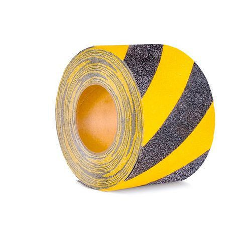 Moravia antislipbekleding, Basic, zwart/geel, rol 100 mm x 18,3 m, 264433