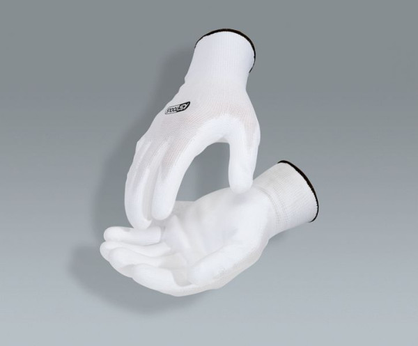 KS Tools microfijngebreide handschoenen wit, 7/s, 12 paar, 310.0495
