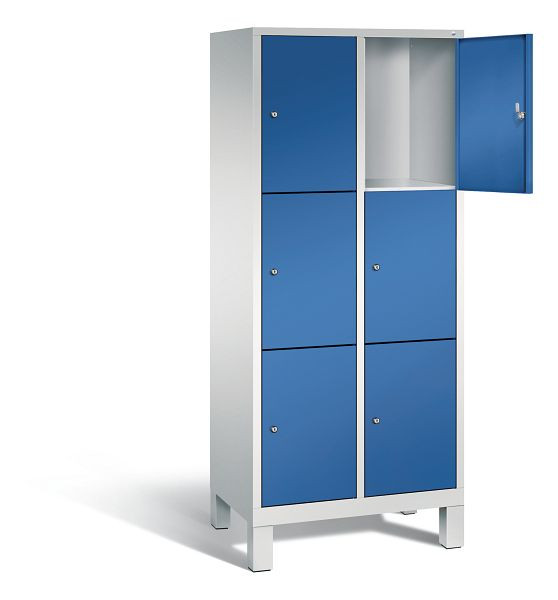 C+P lockerkast Evolo, H1850xW810xD500mm, kleur: lichtgrijs / gentiaanblauw, 48010-223 S10042