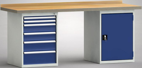 KLW standaard werkbank - 1500 x 700 x 840 mm L x D x H, WS215N-2000M40-E7026