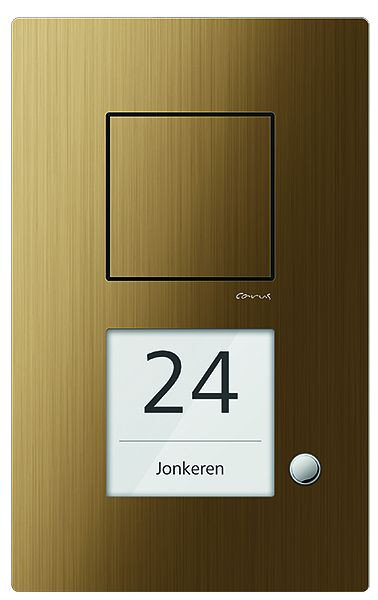 TCS Audio voordeurstation serie Carus IRIS met 1 belknop (rechts uitgelijnd), AP brons, CAE1001-0151