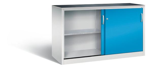 C+P schuifdeurkast Acurado, H1000xB1600xD600mm, kleur: lichtgrijs/lichtblauw, beugelgreep, 2166-09 S10044
