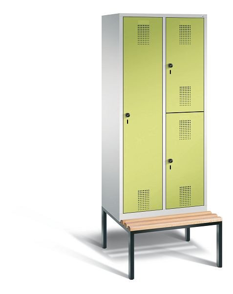 C+P cijferslot Evolo, H2090xW810xD815mm, kleur: lichtgrijs / virid groen, 48650-22 S10014