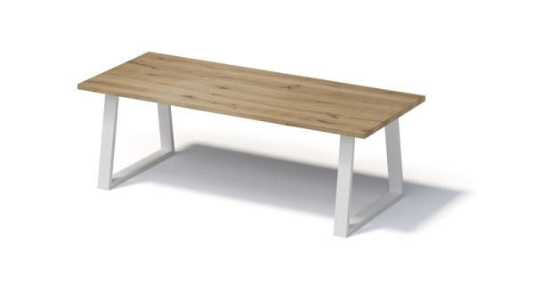 Bisley Fortis Table Regular, 2600 x 1000 mm, rechte rand, geolied oppervlak, T-frame, oppervlak: naturel / framekleur: verkeerswit, F2610TP396