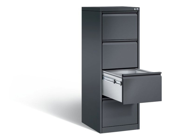 C+P hangarchiefkast Acurado, H1357xB433xD590mm, kleur: zwart-grijs, handgreep, 12434-311 S10004