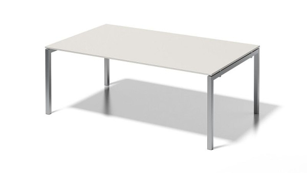 Bisley Cito directiewerkplek/vergadertafel, 730 mm in hoogte vast U-frame, H 19 x B 2000 x D 1200 mm, grijswit/zilver, DUF2012GW355