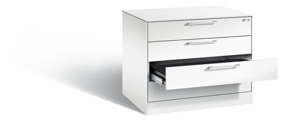 C+P archiefkast Asisto, H710xB800xD600mm, kleur: verkeerswit, beugelgreep, 146273-424 S10025