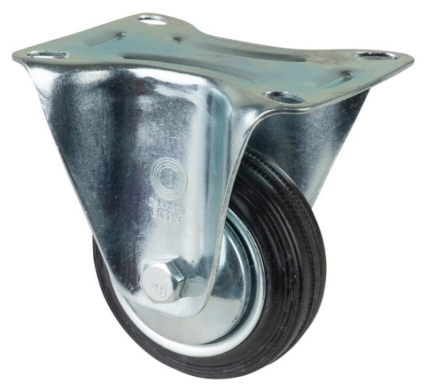BS-rollen transportrol, vaste rol, wielbreedte 25 mm, wiel-Ø 80 mm, draagvermogen 50 kg, stalen velg, rollager, plaat, VE = 4 stuks, L410.B55.081