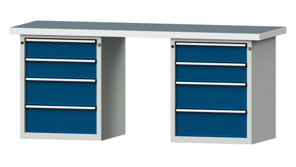 ANKE werkbanken combinatie werkbank, model 840 V, 2000 x 700 x 850 mm, RAL 7035/5010, UBP 50 mm, 415.106