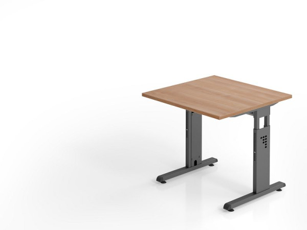 Hammerbacher bureau OS08, 80 x 80 cm, blad: walnoot, 25 mm dik, 2 mm ABS rand, rechthoekige vorm, VOS08/N/G