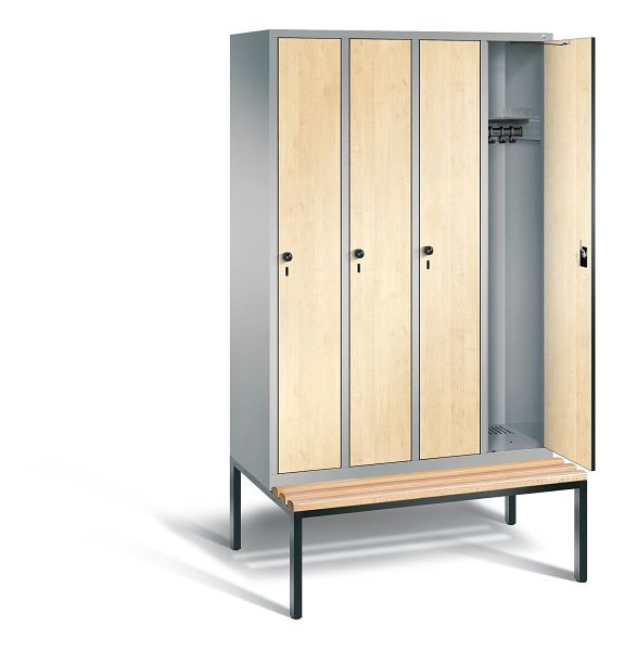 C+P Evolo garderobe, H2090xW1190xD815mm, kleur: wit aluminium / Donau esdoorn decor, 48050-40 S10789