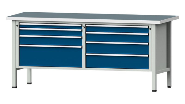 ANKE werkbanken kistwerkbank, model 144 VX, 2000 x 800 x 890 mm, RAL 7035/5010, UBP 40 mm, 330.169